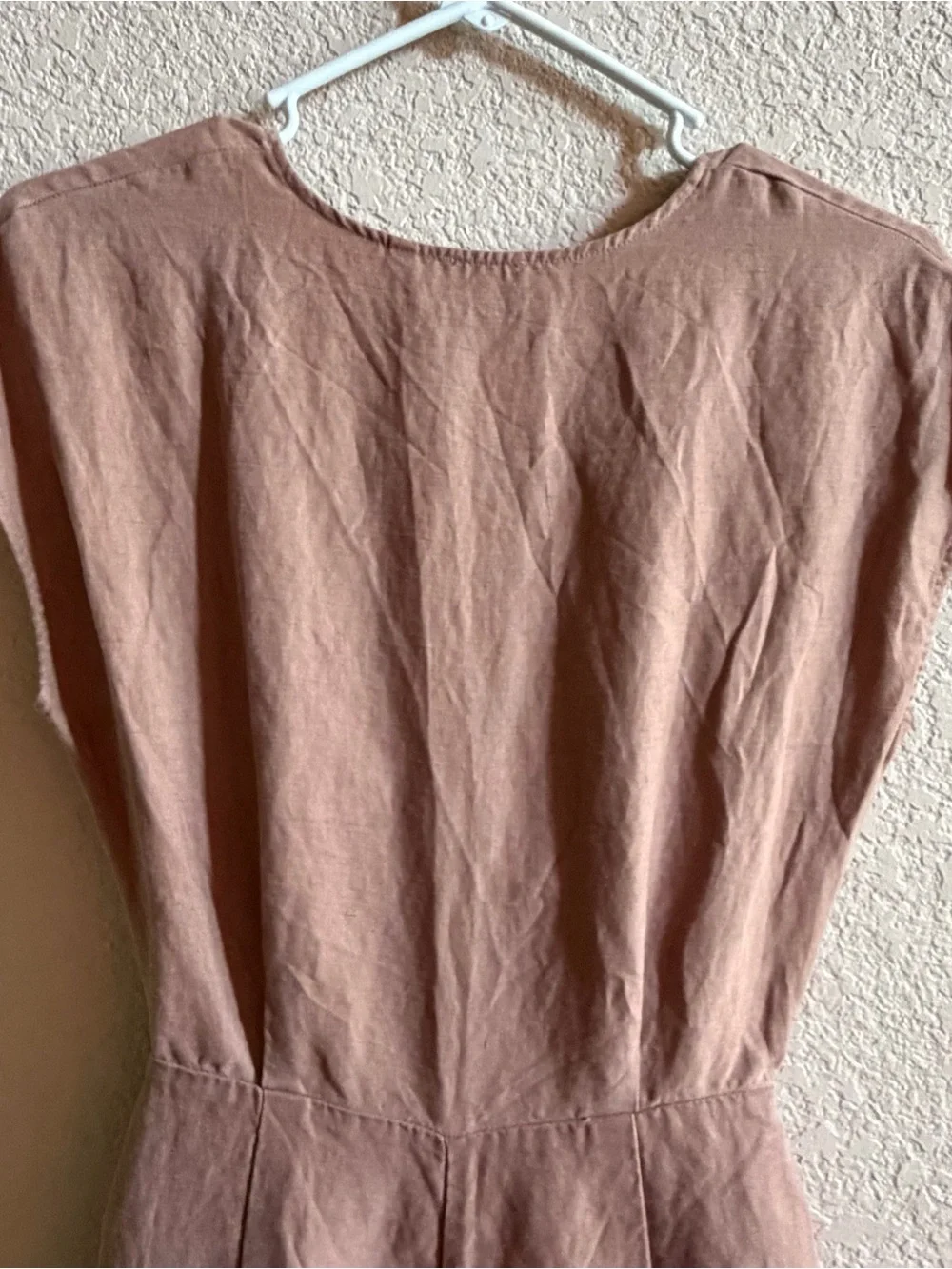 Wilfred Aritzia Women Size 0 Brax Linen Blend Jumpsuit Wrap Top Nutmeg Wide Leg
